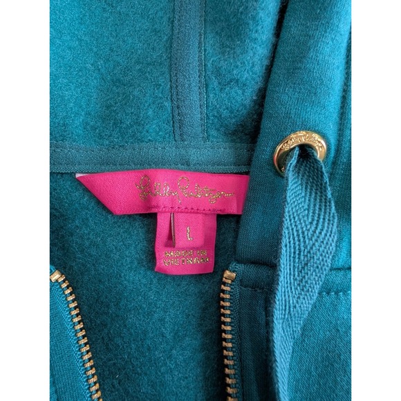 Lilly Pulitzer Suri Hoodie Women's Half Zip Green Large - Picture 3 of 8